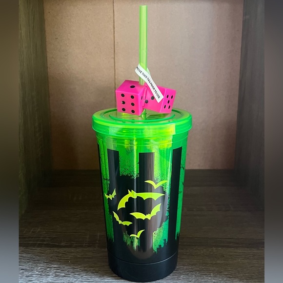 NWT Disney Parks Oogie Boogie Bash Tumbler 2022 Light Up Cup Dice Straw DCA - Picture 3 of 6